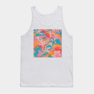Tahiti Garden II. / Vibrant Plants in Red, Orange, Pink and Turquoise Tank Top
